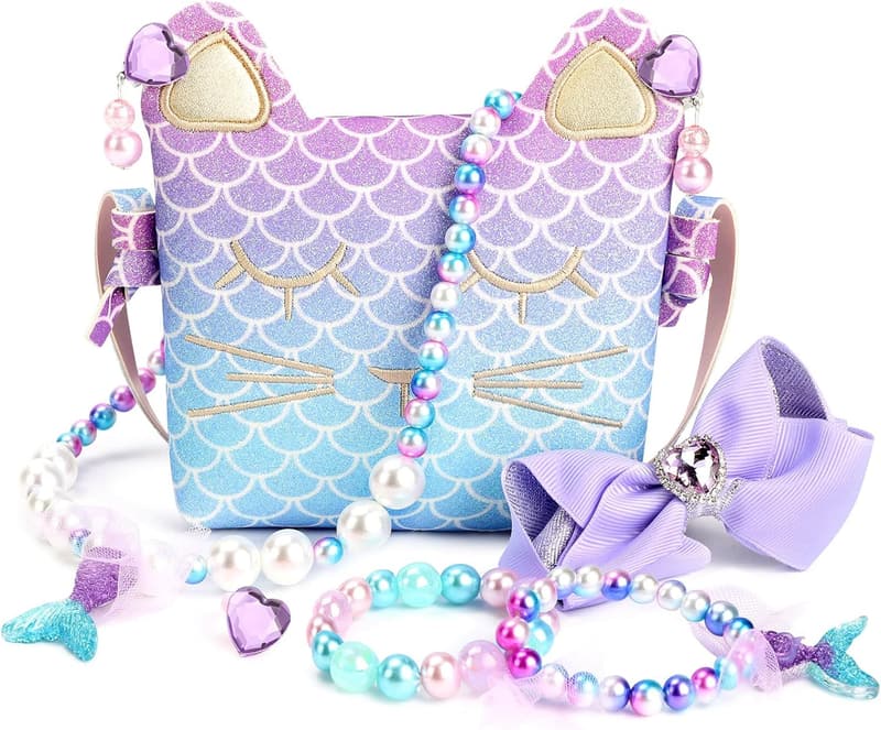 Mermaid Jewelry Purse for Little Girls' Dress-Up Play