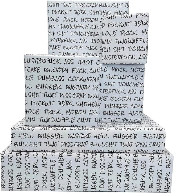 Funny Gift Wrap Sheets for Holidays, 6 Pack (20 x 28 Inch)