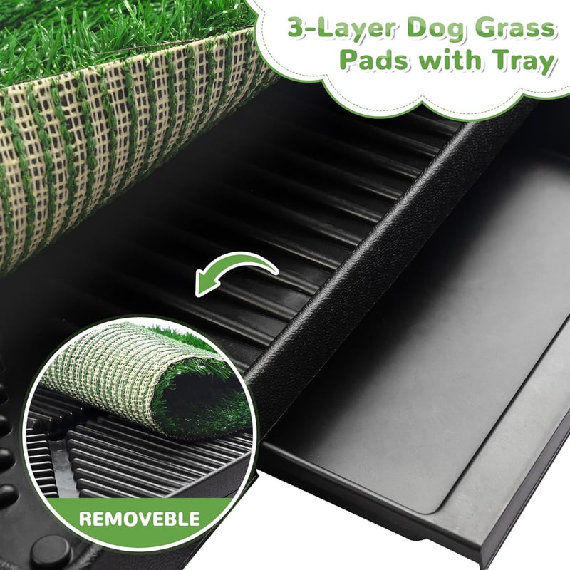 Puppy Training Potty Pad with Tray - Reusable Indoor/Outdoor 25