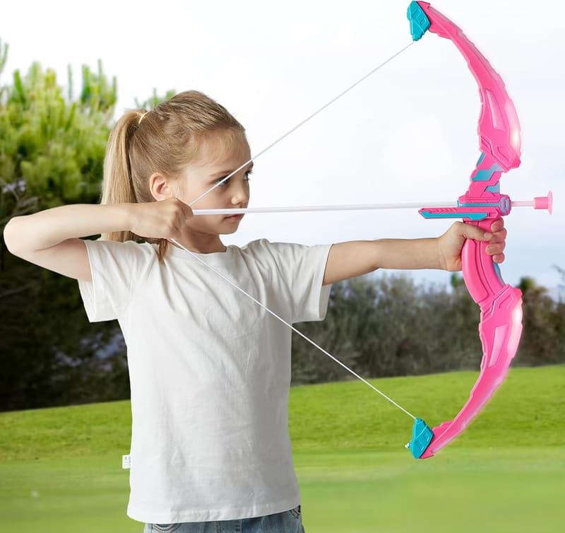 LED Light-Up Bow and Arrow Set for Girls, Ages 3-12