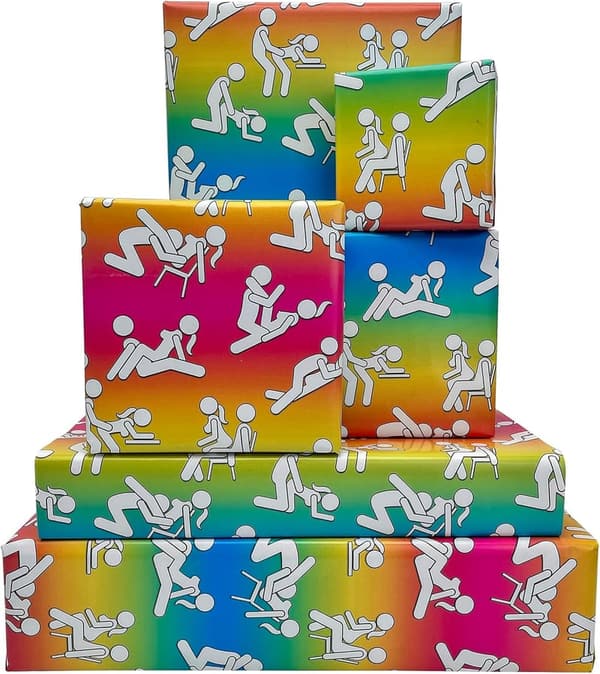 Colorful Rude Style Gift Wrap for Birthdays & Weddings (6 Pcs)