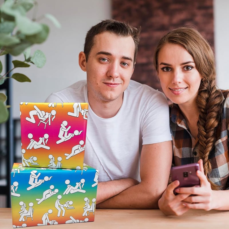 Colorful Rude Style Gift Wrap for Birthdays & Weddings (6 Pcs)