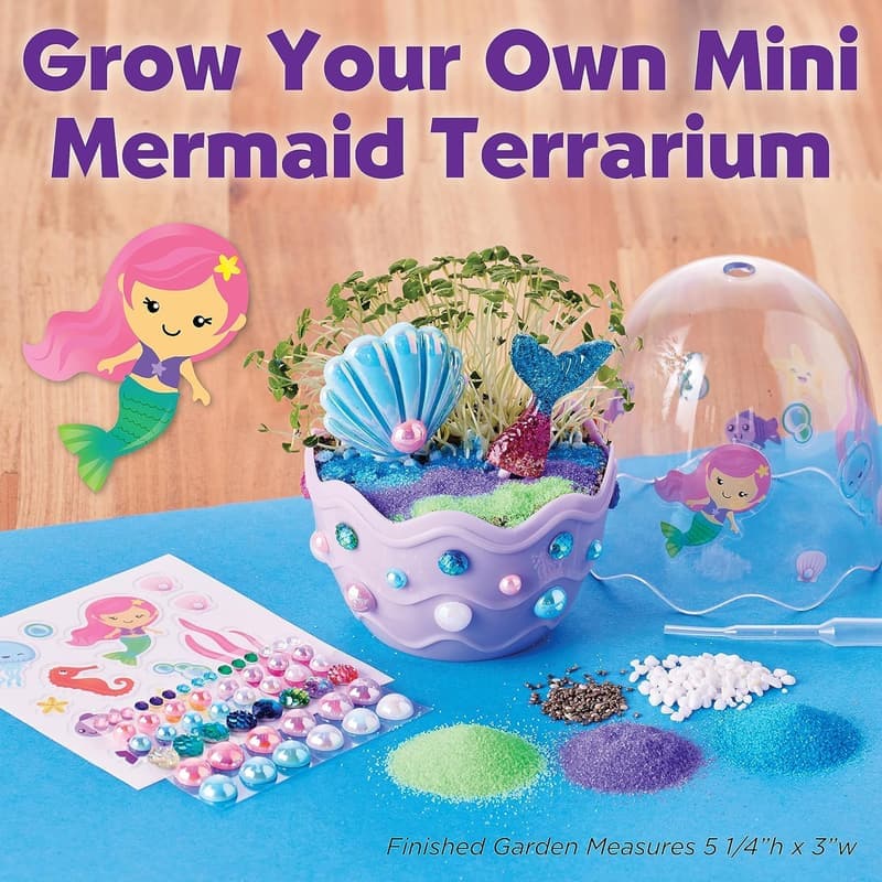 Mermaid Terrarium Kit for Kids - Creative Gifts Ages 6-8