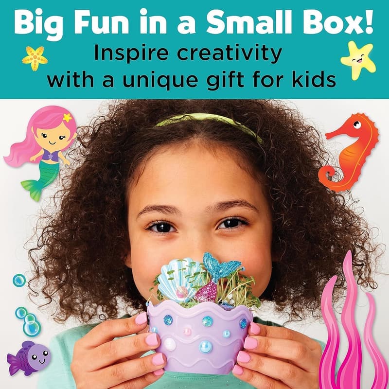 Mermaid Terrarium Kit for Kids - Creative Gifts Ages 6-8