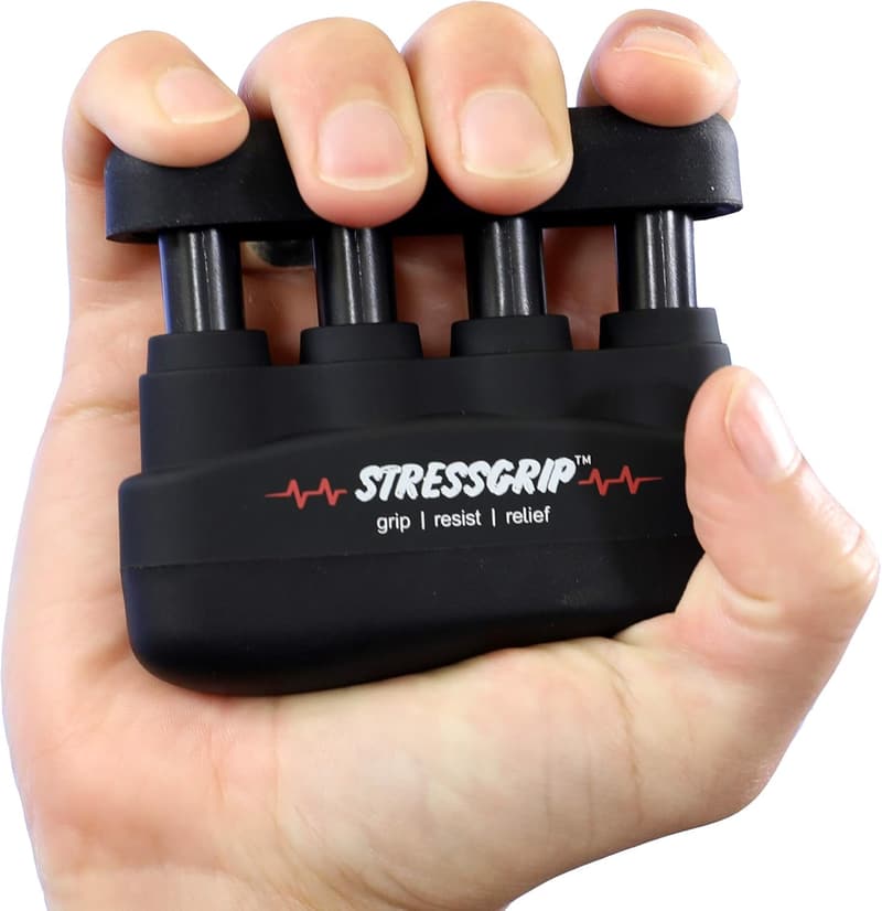 Stress Relief Hand Gripper - Comfortable Adult Exerciser - Black