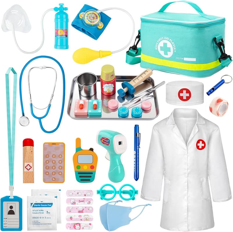 Kids' 34-Piece Doctor Playset with Medical Bag & Zubehör