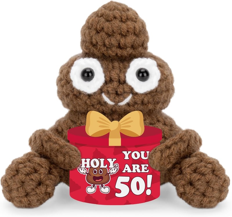 50th Birthday Funny Crochet Poo Doll for Friends