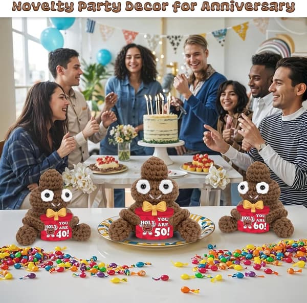 50th Birthday Funny Crochet Poo Doll for Friends