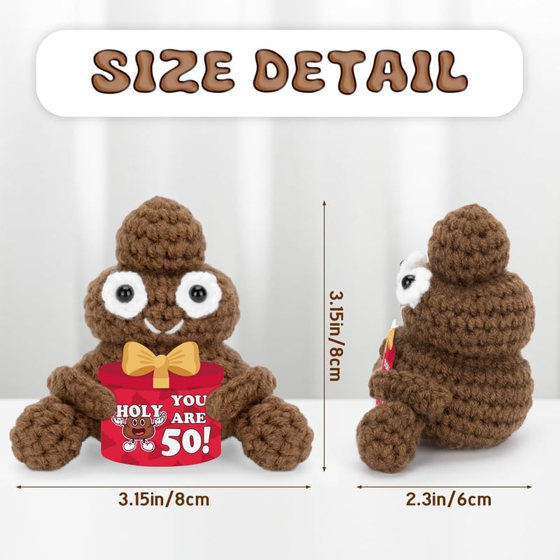 50th Birthday Funny Crochet Poo Doll for Friends