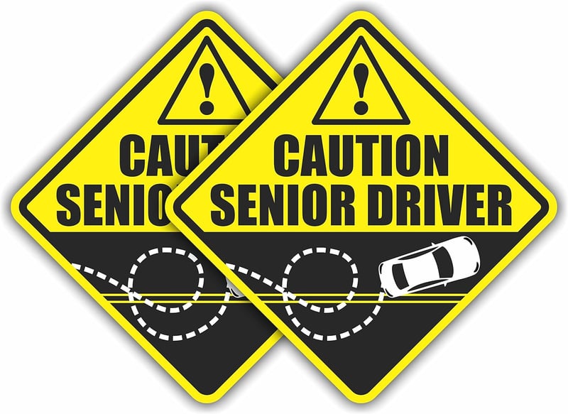 Funny Senior Driver Car Magnet - Gag Gift for Elderly