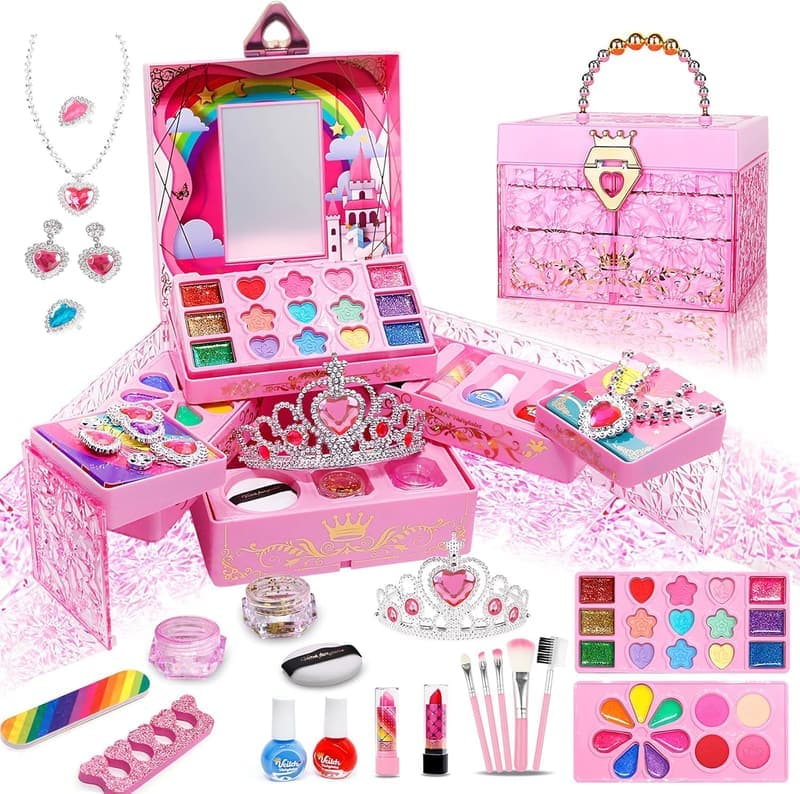 Washable Kids Makeup Kit for Girls Ages 3-12 - Perfect Birthday Gift