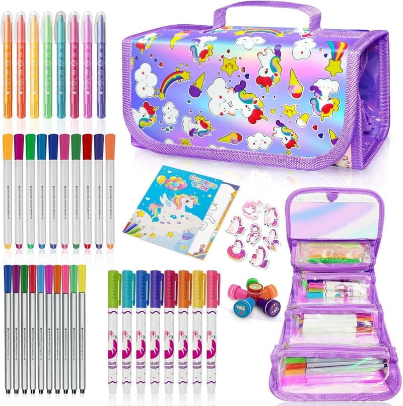 Unicorn-Themed Washable Fruit Scented Markers Set for Girls