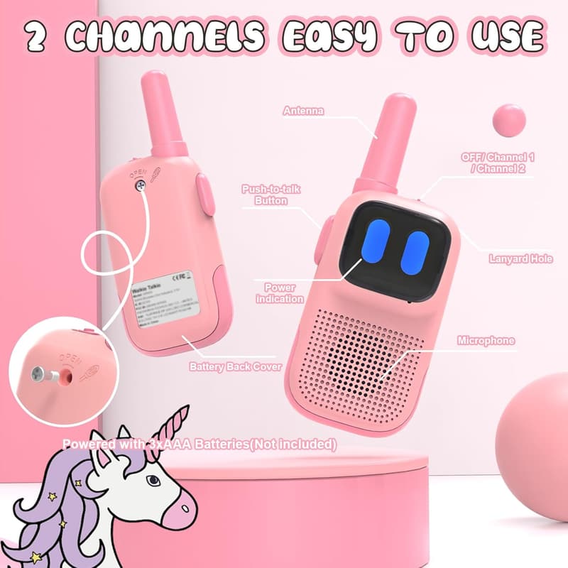 Girls' Birthday Walkie Talkies - 1000FT Range 2-Way Radio