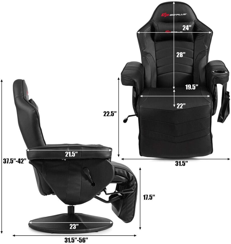 Ergonomic Racing Style Gaming Chair with Adjustable Footrest
