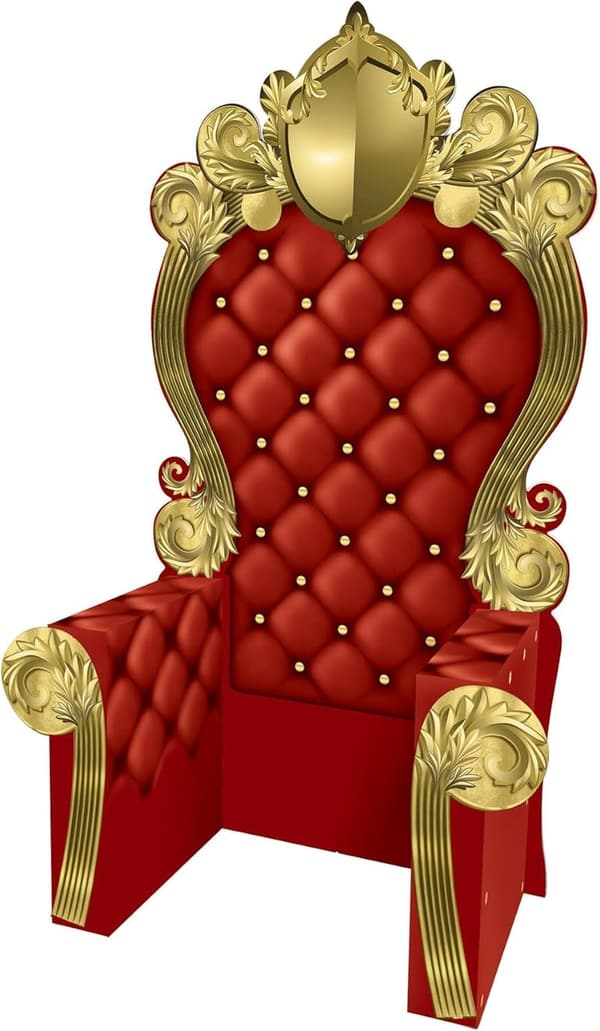 Royalty Party Red 3-D Throne Prop with Easel, 7' x 3'