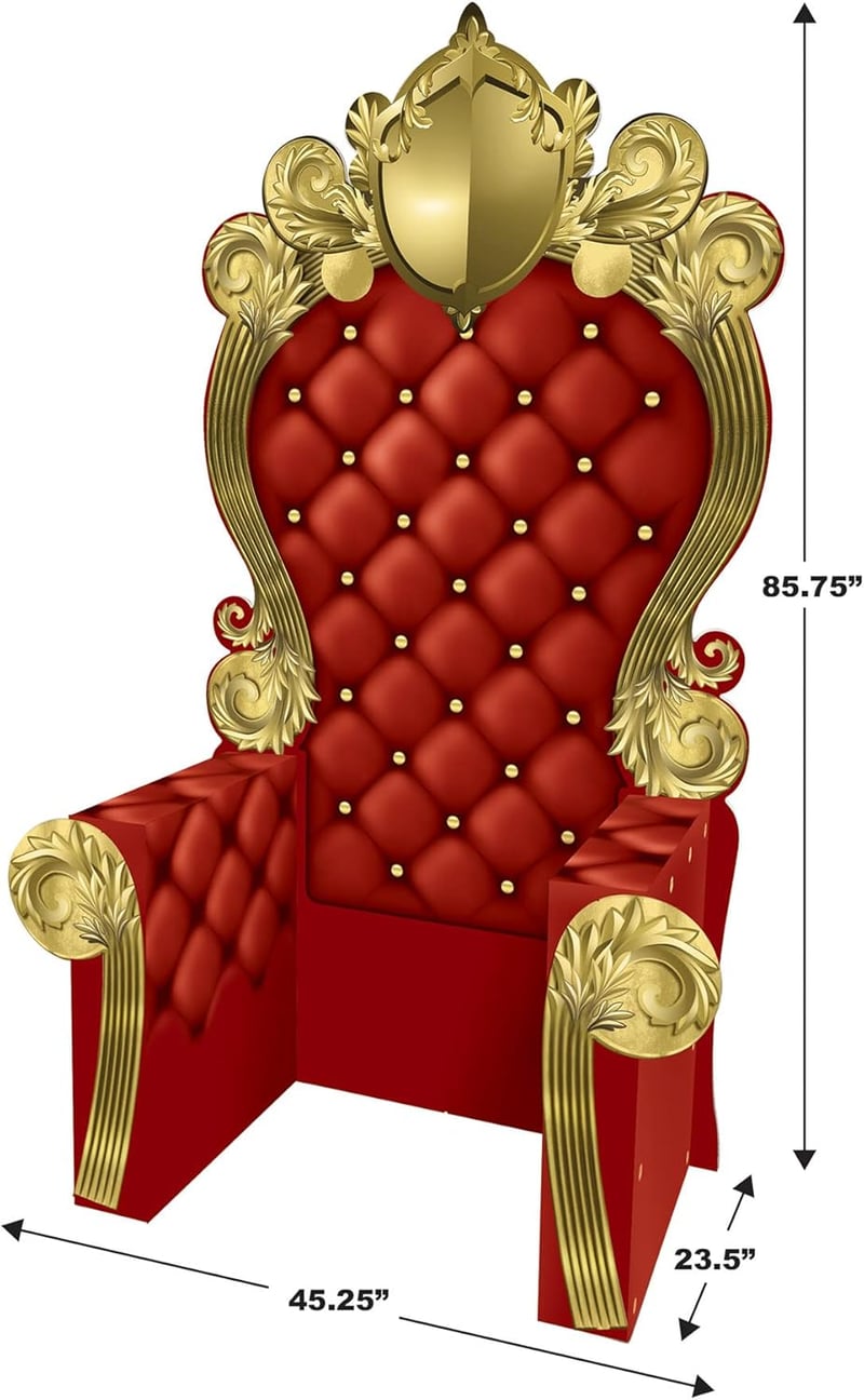 Royalty Party Red 3-D Throne Prop with Easel, 7' x 3'