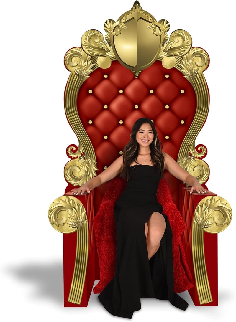Royalty Party Red 3-D Throne Prop with Easel, 7' x 3'