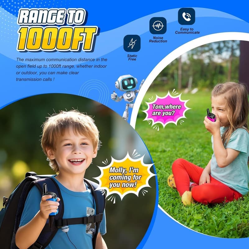Mini Robots Walkie Talkies - Fun Birthday Gifts for Kids 3-8