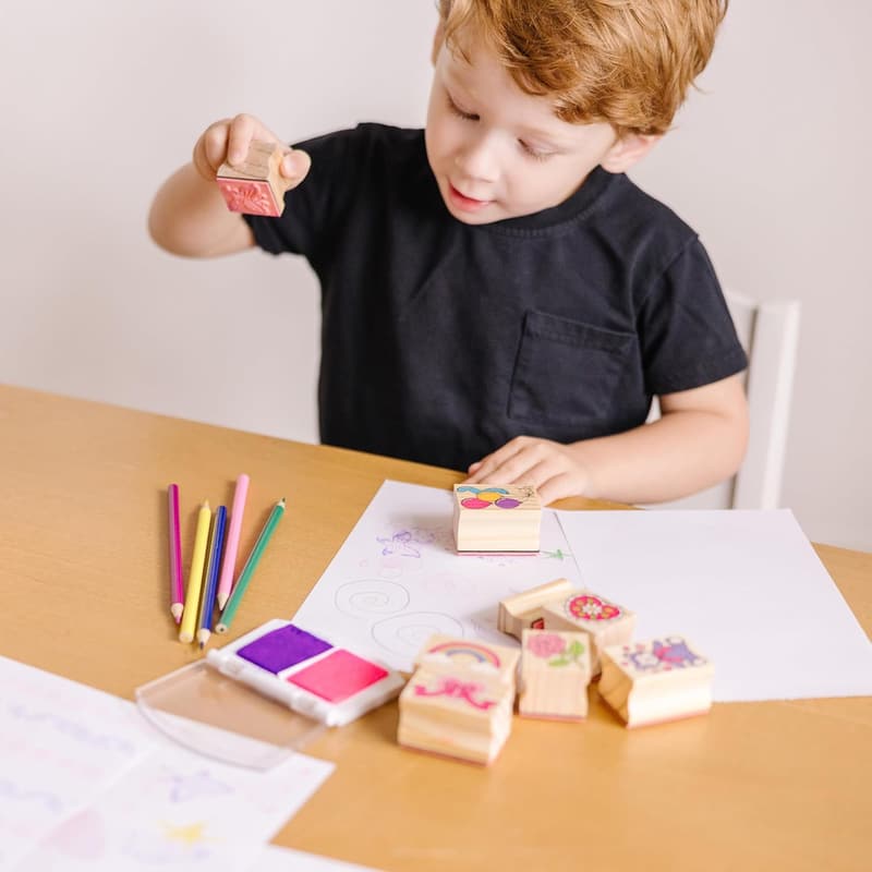 Friendship Wooden Stamp Set with Pencils & Stamp Pad