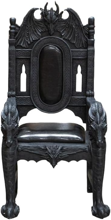 Gothic Dragon Throne Chair - Handcrafted Resin Furniture, 51.5