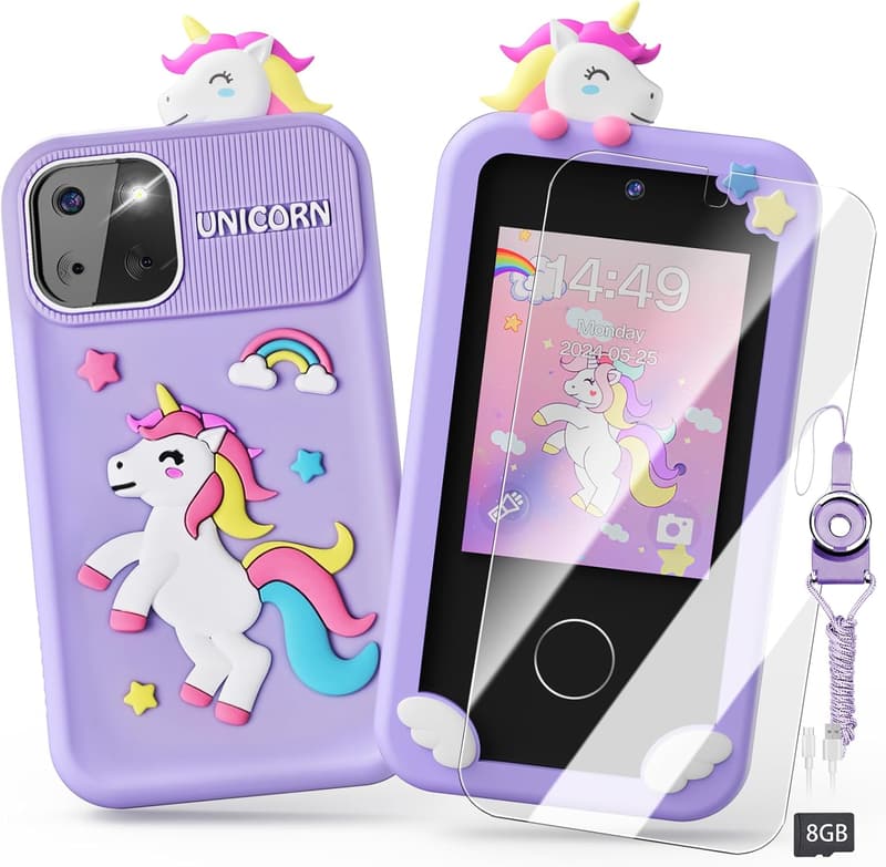 Unicorn Mini Smart Phone Toy for Girls Ages 3-9