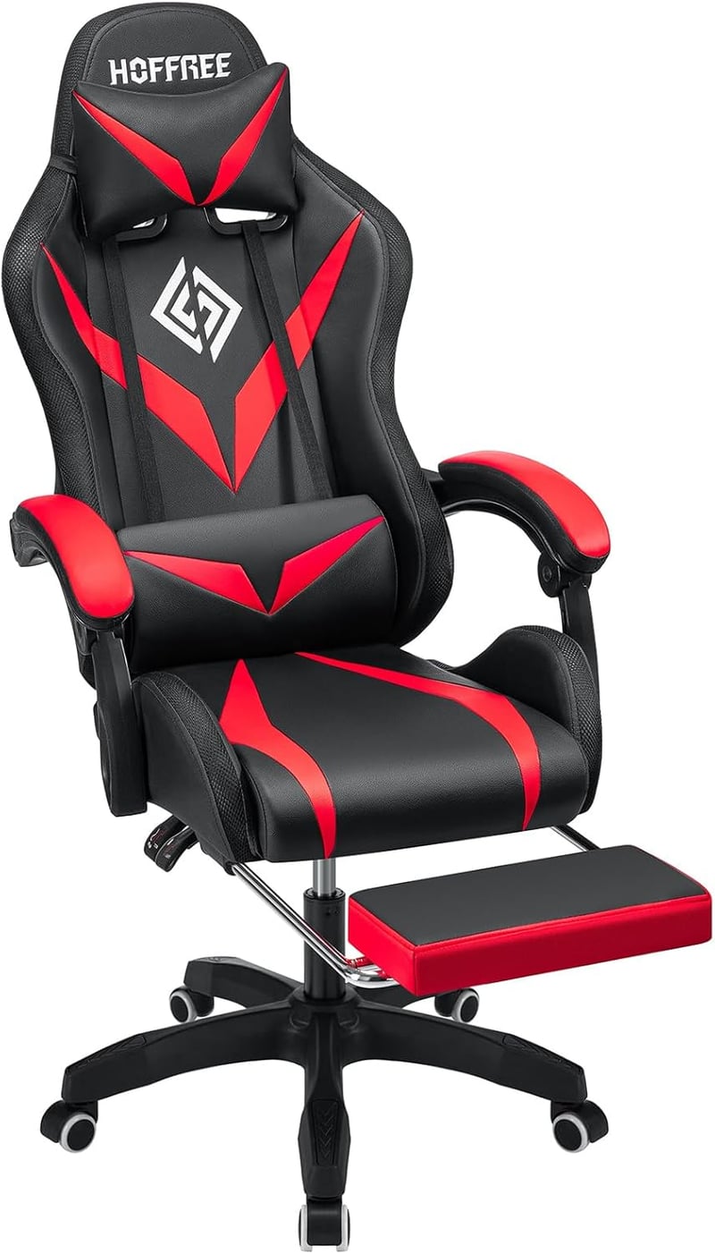 RGB Ergonomic Gaming Chair with Massage, Bluetooth & Footrest