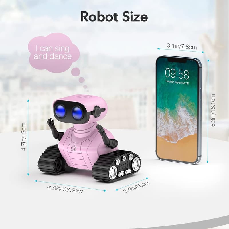 Rechargeable RC Robot Toy for Kids Age 3+, Pink