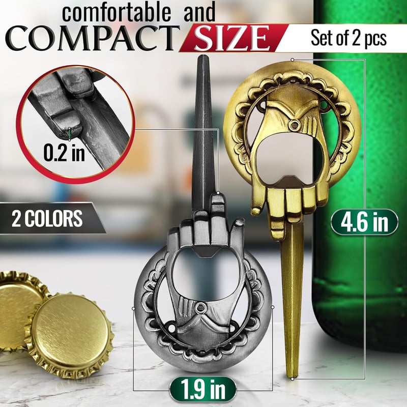 King Pin Beer Bottle Opener Keychain Set for Men