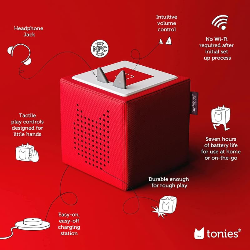 Toniebox Audio Player Starter Set with Playtime Puppy - Red