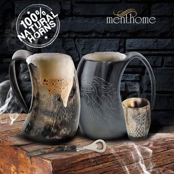 Viking Horn Mug - 100% Authentic Norse Style, 20 Oz