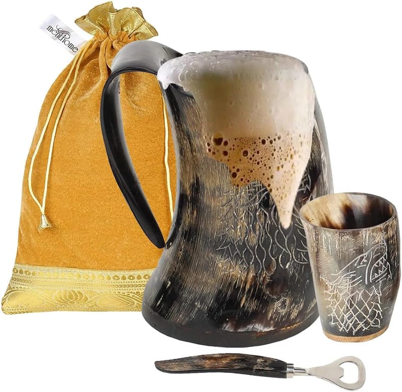 Viking Horn Mug - 100% Authentic Norse Style, 20 Oz