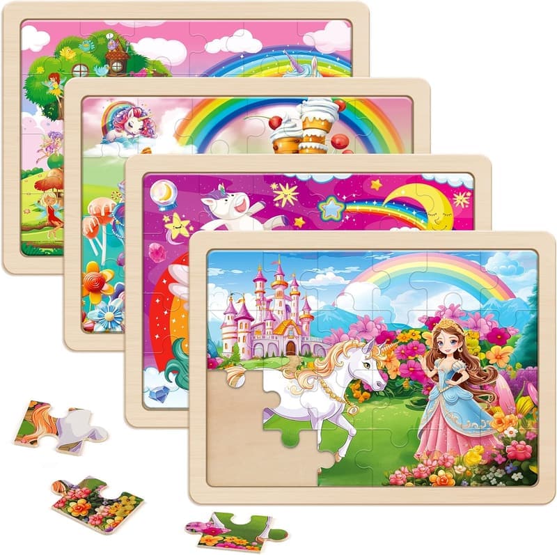 Unicorn Puzzle Gift Set for Girls Ages 3-6 - 24 PCS