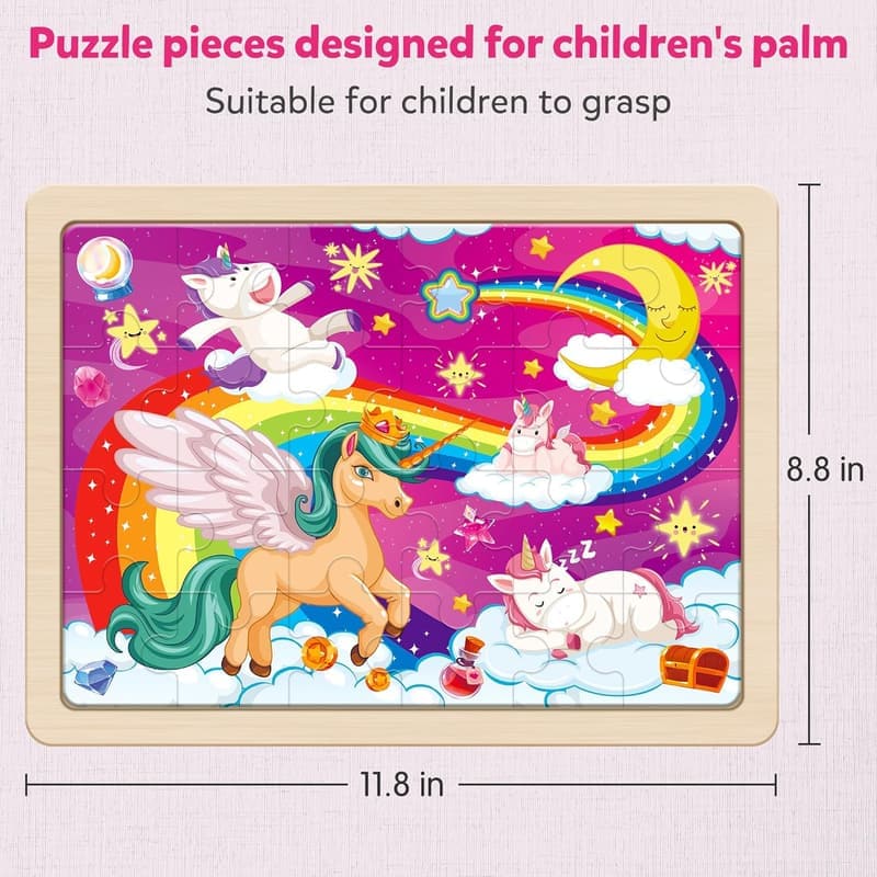 Unicorn Puzzle Gift Set for Girls Ages 3-6 - 24 PCS