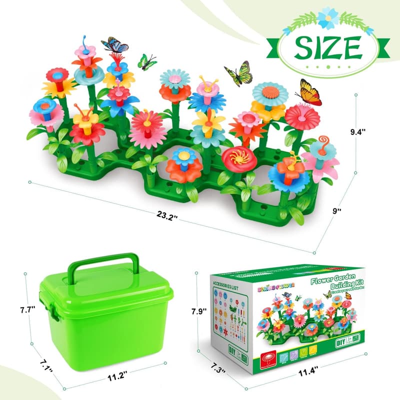 Flower Garden Building Kit - Educational STEM Toy for Ages 3-7