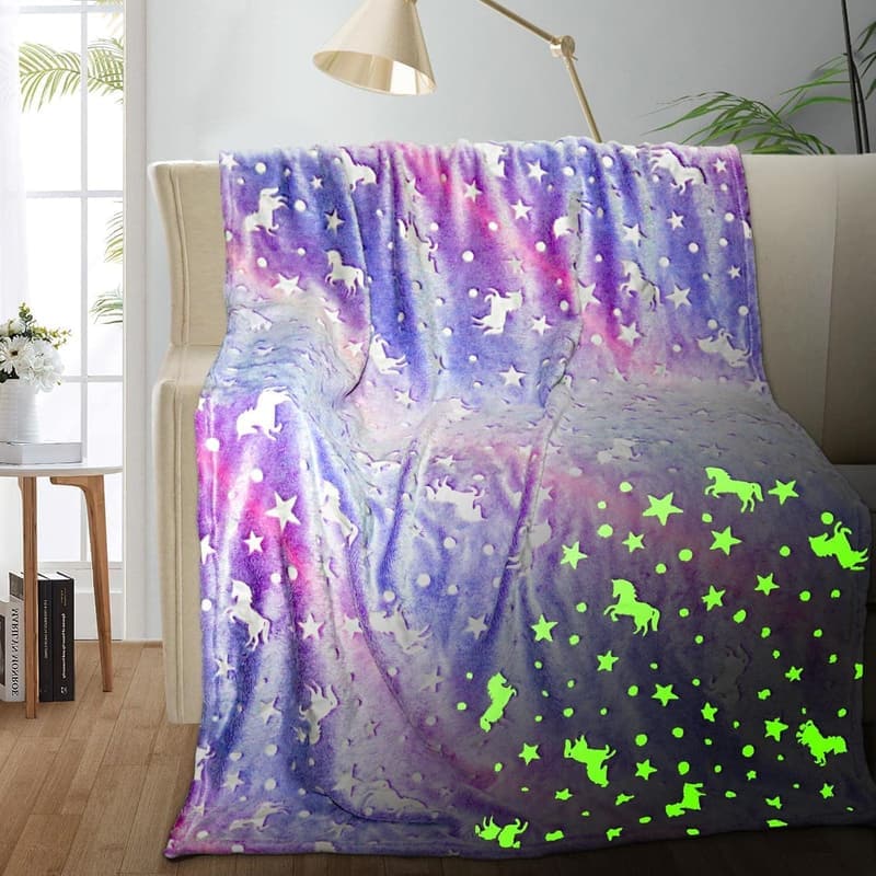 Unicorn Glow-in-the-Dark Fleece Blanket for Kids 40
