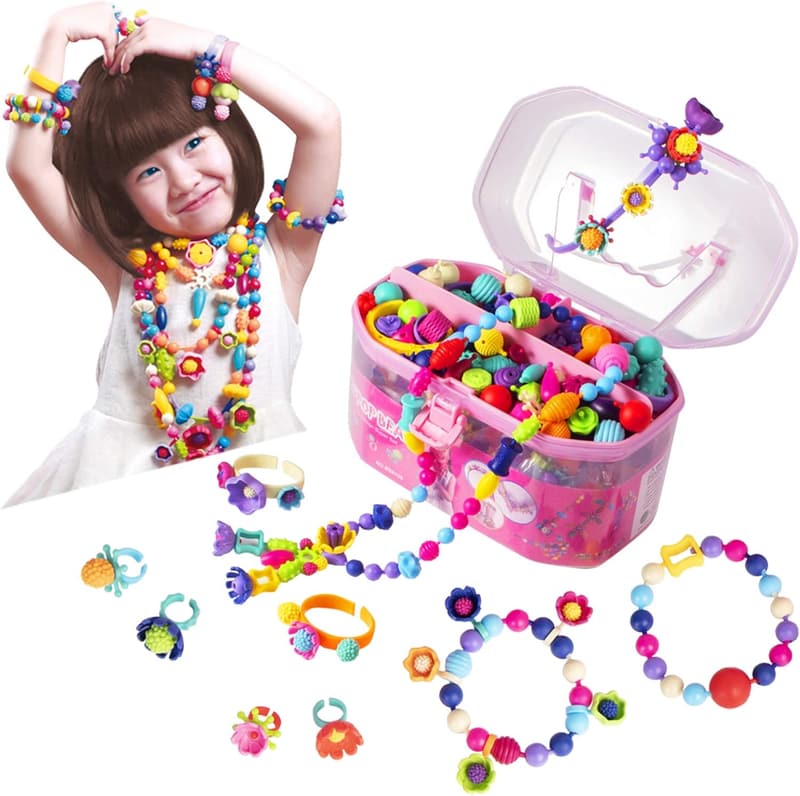 Girls' Pop Beads Jewelry Making Kit - 520 pcs Arts & Crafts Set