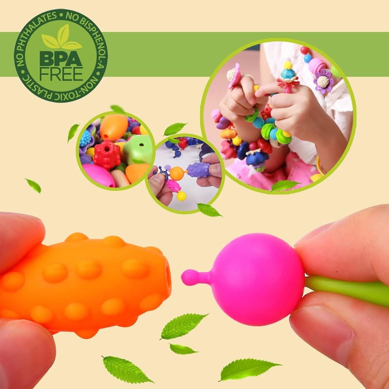 Girls' Pop Beads Jewelry Making Kit - 520 pcs Arts & Crafts Set