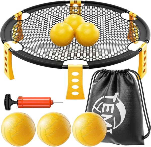 Outdoor Game Set - 6 Balls, Net & Carrying Bag for Family Fun