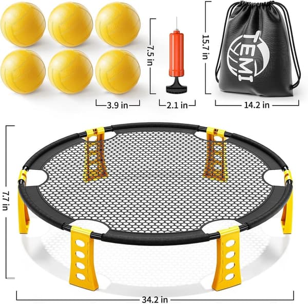 Outdoor Game Set - 6 Balls, Net & Carrying Bag for Family Fun