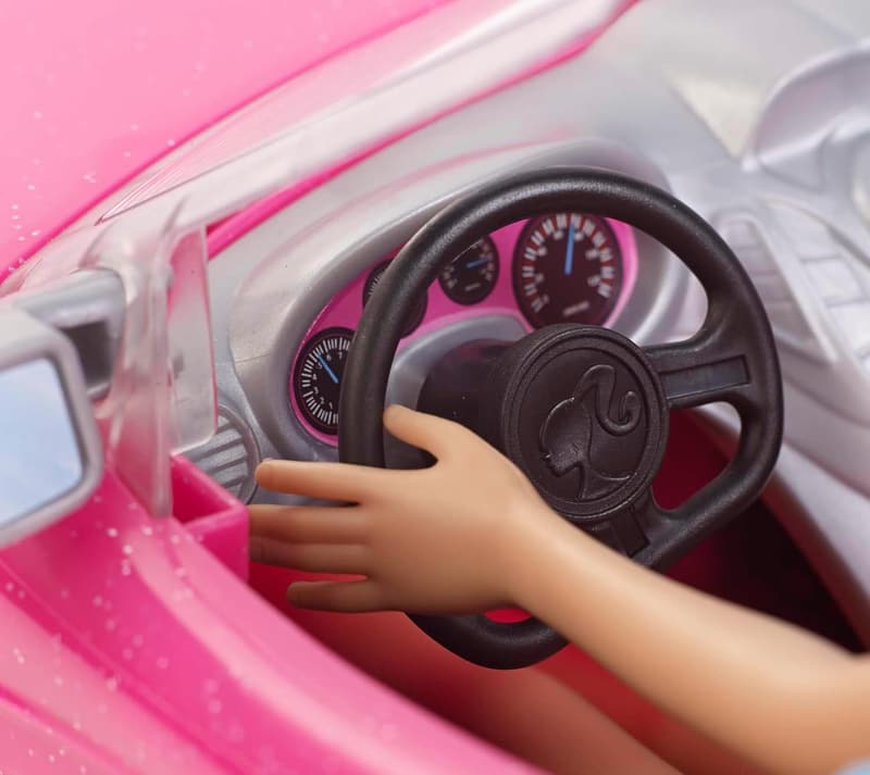 Barbie Doll & Convertible Car Playset with Glam Details