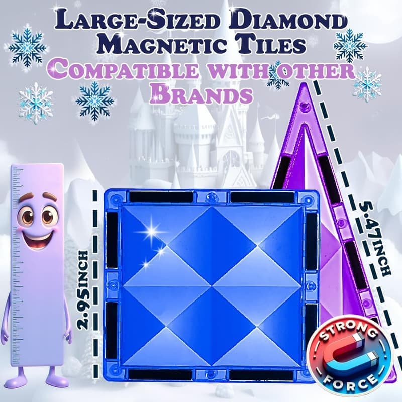Frozen Princess Castle Magnetic Building Blocks Set - 102pcs STEM Toy