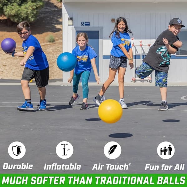 Inflatable Dodgeball Set – 6 No-Sting Balls with Pump & Bag