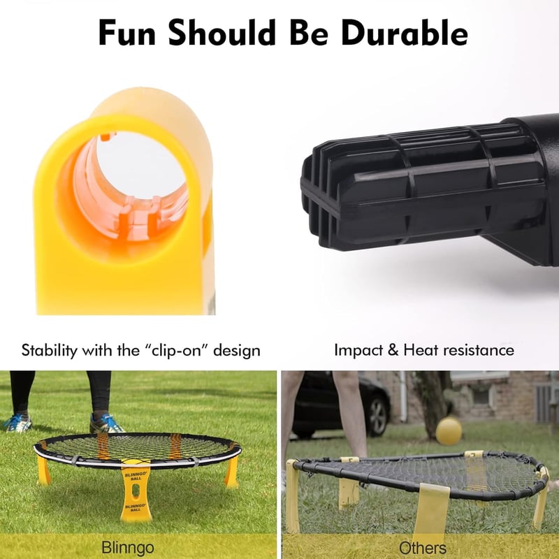Pro Roundnet Game Set with 3 Balls and Strip Light for Outdoors