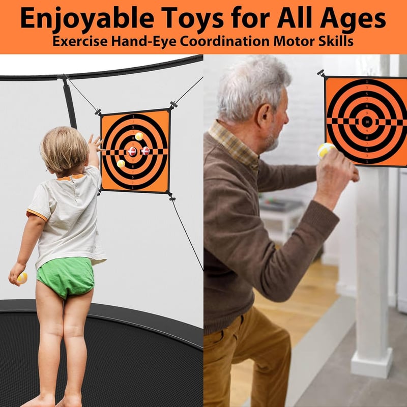 Kids' Outdoor Trampoline Dart Board Game Set with 10 Sticky Balls