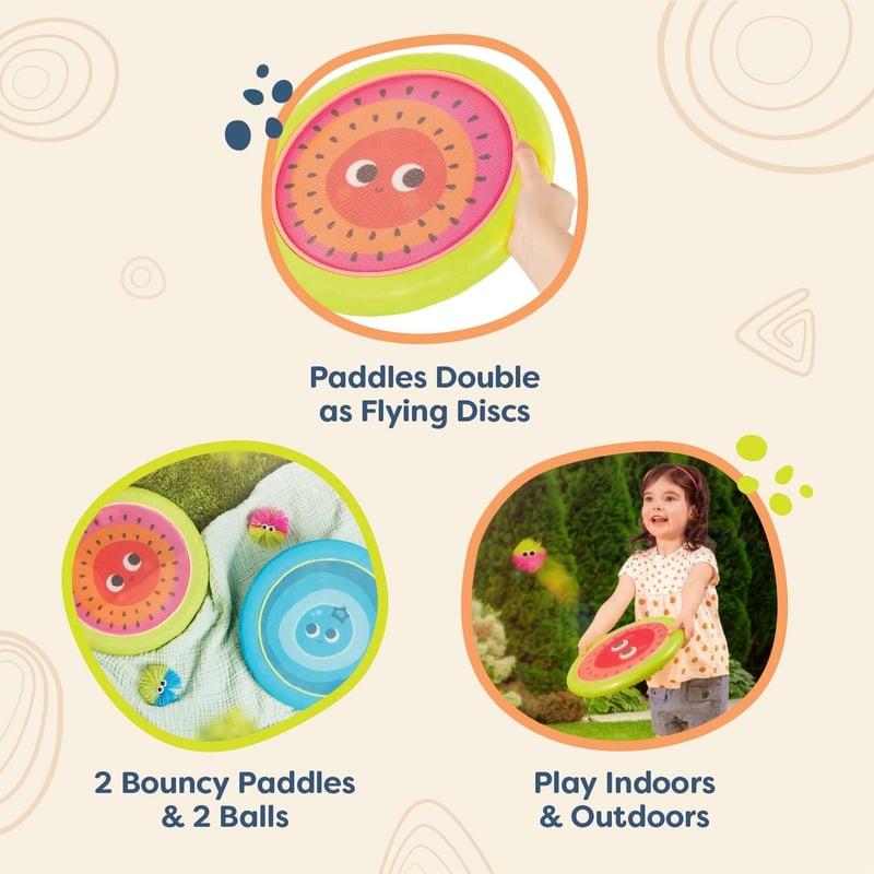 Paddle Ball Game Set – Hand Trampoline with Bouncy Discs & Balls