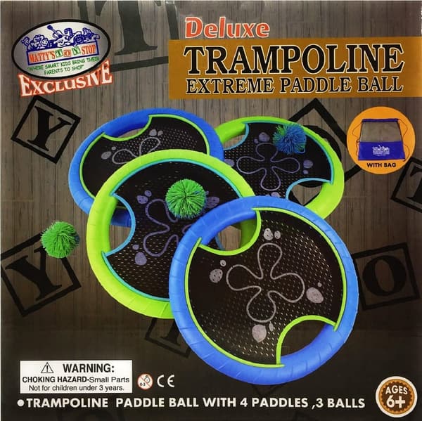 Deluxe Paddle Ball Set for 4 Players with Storage Bag
