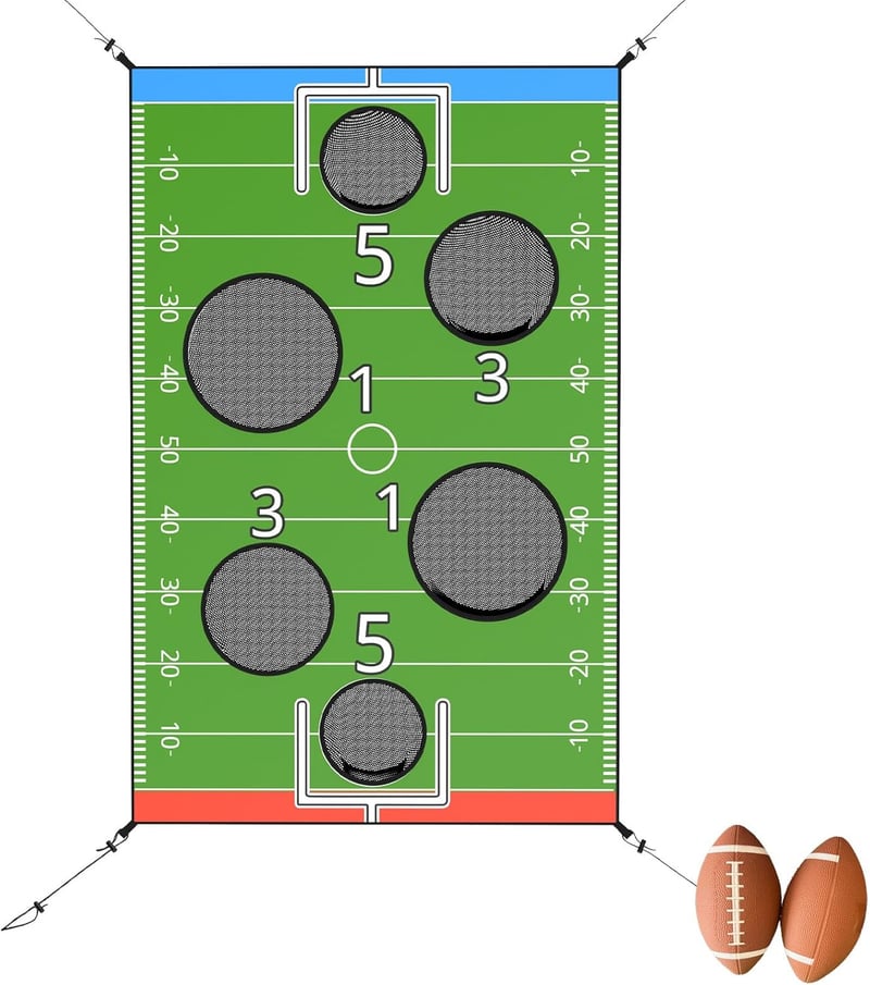 Trampoline Football Game Set with Target Net for Kids