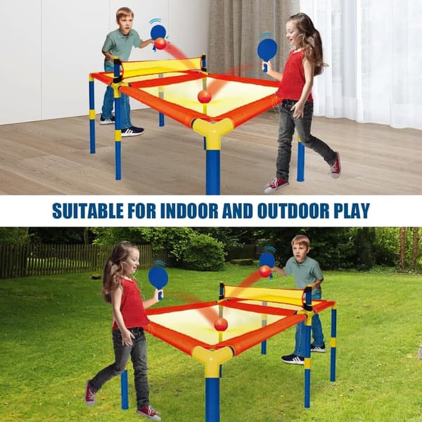 3-in-1 Trampoline Game Set: Ping Pong, Basketball, for Kids