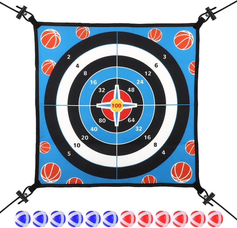 Trampoline Dart Board Game Accessory with 12 Sticky Balls