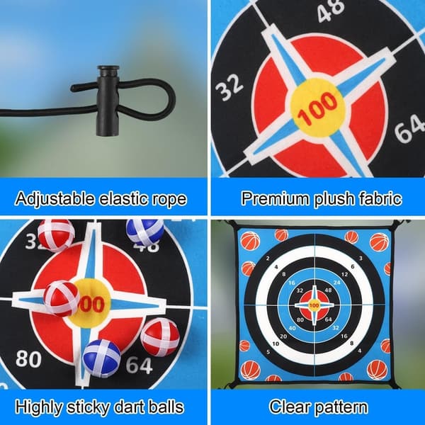 Trampoline Dart Board Game Accessory with 12 Sticky Balls